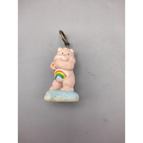 Care bear 1983 Cheer Bear Plastic PVC Figurine Clouds Rainbow Lot Of 2 - Picture 3 of 7